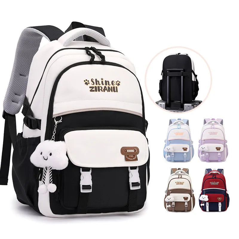 Classic black and white patchwork Girls Waterproof School Bags For Children Backpack school bag Printing Kids School Backpacks m
