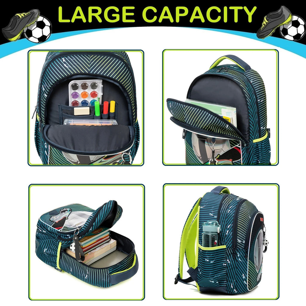 Kids School Backpacks for Boys Large Capacity Bookbag Set with Lunch Bag and Pencil Case Elementary Student Daily Backpack Back to School Supplies