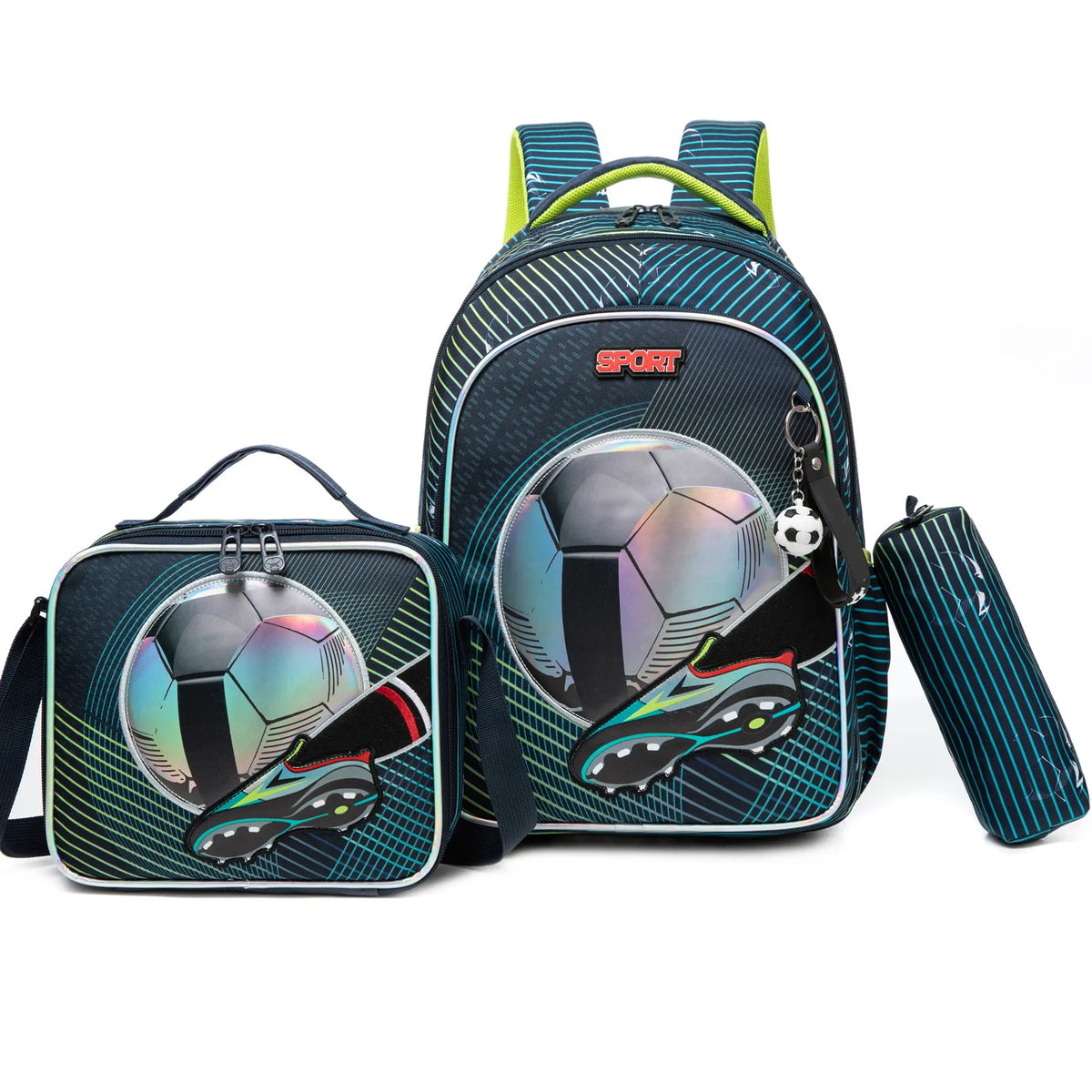 Kids School Backpacks for Boys Large Capacity Bookbag Set with Lunch Bag and Pencil Case Elementary Student Daily Backpack Back to School Supplies